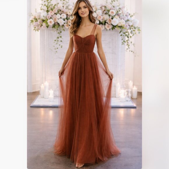 Revelry Dresses & Skirts - Revelry Pippa Tulle Gown in Rust Size 4 EUC